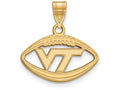 Logoart Sterling Silver Gp Virginia Tech Pendant In Football