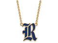 Logoart Sterling Silver Gp Rice University Large  Enamel Pendant Necklace