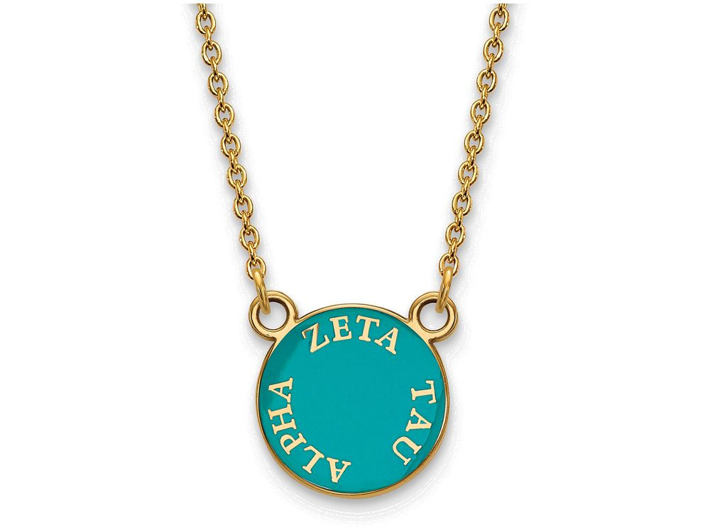 Logoart Sterling Silver Gp Zeta Tau Alpha Small Enamel Pendant Necklace