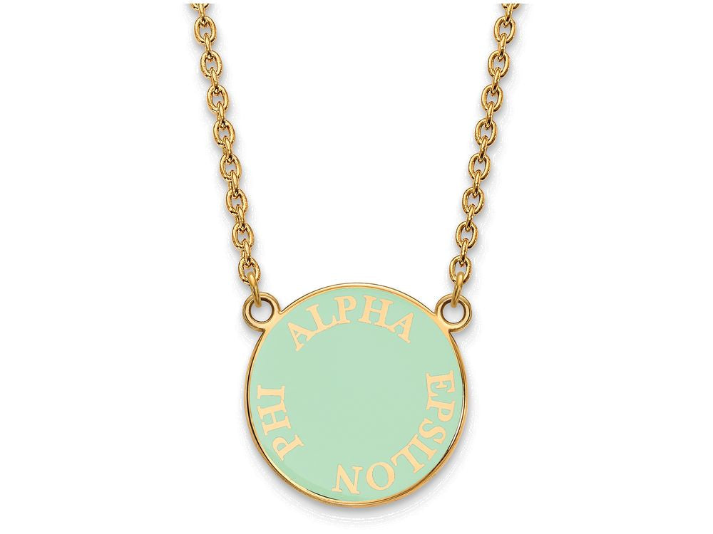 Logoart Sterling Silver Gp Alpha Epsilon Phi Small Enamel Pendant Necklace