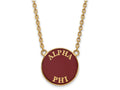 Logoart Sterling Silver Gp Alpha Phi Large Enamel Pendant Necklace