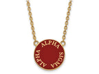 Logoart Sterling Silver Gp Alpha Sigma Alpha Large Enamel Pendant Necklace