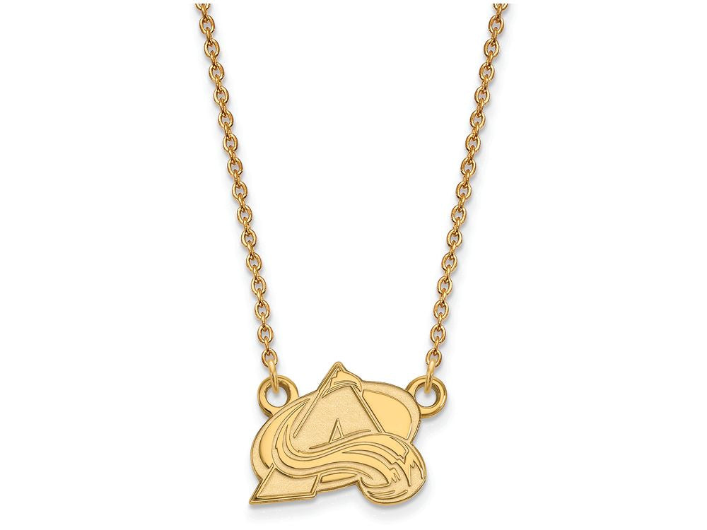 Sterling Silver Gp Nhl Logoart Colorado Avalanche Small Pendant Necklace