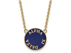 Logoart Sterling Silver Gp Alpha Xi Delta Large Enamel Pendant Necklace