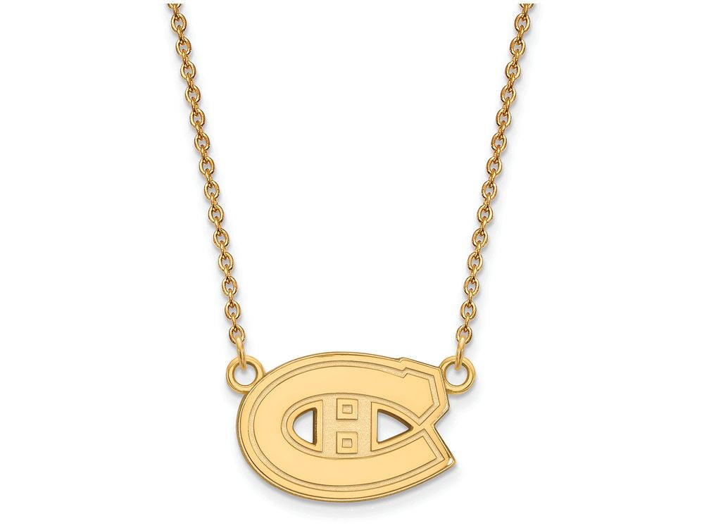 Sterling Silver Gp Nhl Logoart Montreal Canadiens Small Pendant Necklace