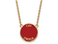 Logoart Sterling Silver Gp Chi Omega Large Enamel Pendant Necklace