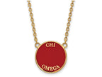 Logoart Sterling Silver Gp Chi Omega Large Enamel Pendant Necklace