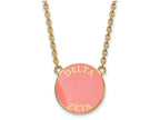 Logoart Sterling Silver Gp Delta Zeta Large Enamel Pendant Necklace