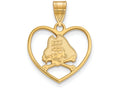 Logoart Sterling Silver Gp East Carolina University Pendant In Heart