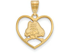 Logoart Sterling Silver Gp East Carolina University Pendant In Heart