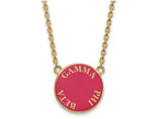 Logoart Sterling Silver Gp Gamma Phi Beta Large Enamel Pendant Necklace