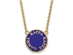 Logoart Sterling Silver Gp Kappa Kappa Gamma Large Enamel Pendant Necklace