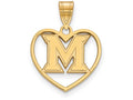 Logoart Sterling Silver Gp Miami University Pendant In Heart