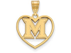 Logoart Sterling Silver Gp Miami University Pendant In Heart