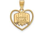 Logoart Sterling Silver Gp Ohio University Pendant In Heart