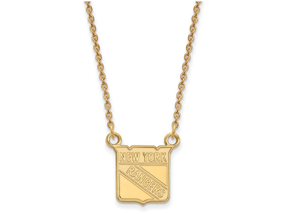 Sterling Silver Gp Nhl Logoart New York Rangers Small Pendant Necklace