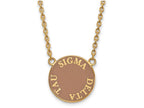Logoart Sterling Silver Gp Sigma Delta Tau Large Enamel Pendant Necklace