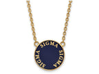 Logoart Sterling Silver Gp Sigma Sigma Sigma Large Enamel Pendant Necklace
