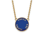 Logoart Sterling Silver Gp Theta Phi Alpha Large Enamel Pendant Necklace