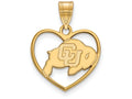 Logoart Sterling Silver Gp University Of Colorado Pendant In Heart