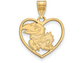 Logoart Sterling Silver Gp University Of Kansas Pendant In Heart