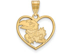 Logoart Sterling Silver Gp University Of Kansas Pendant In Heart