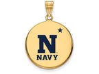 Logoart Sterling Silver Gp Navy Large Enamel Disc Pendant