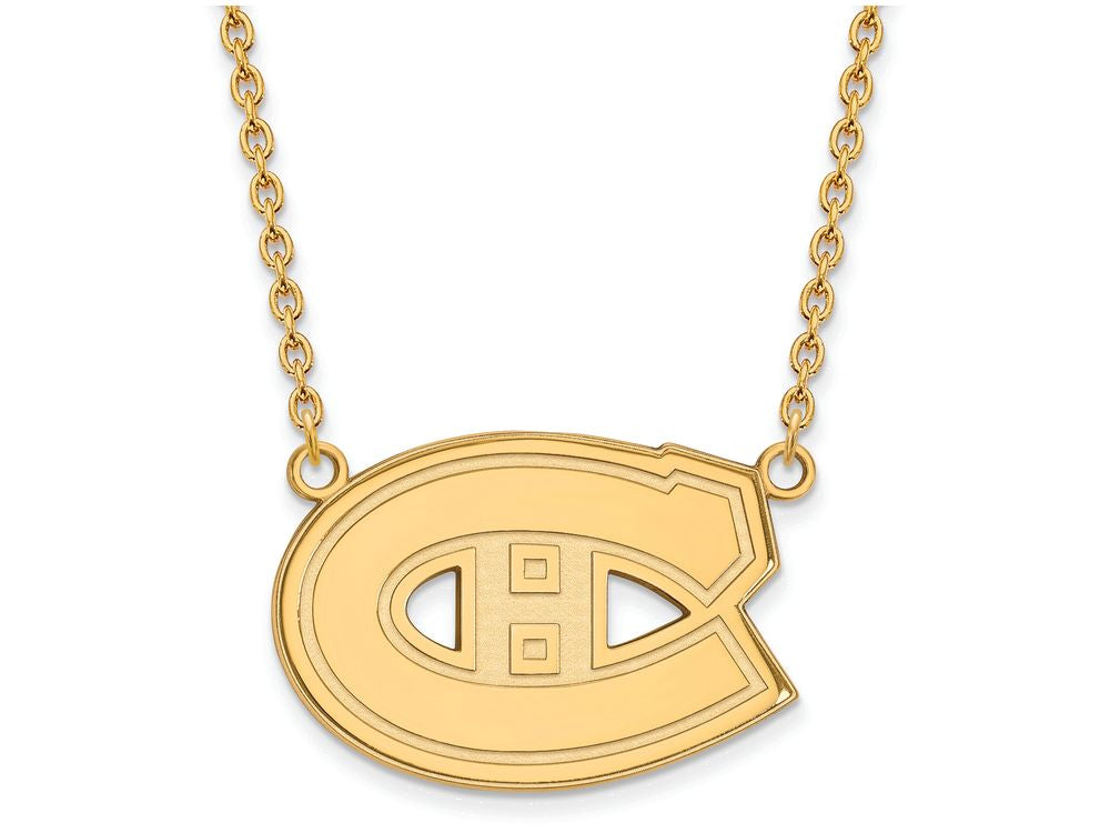 Sterling Silver Gp Nhl Logoart Montreal Canadiens Large  Pendant Necklace