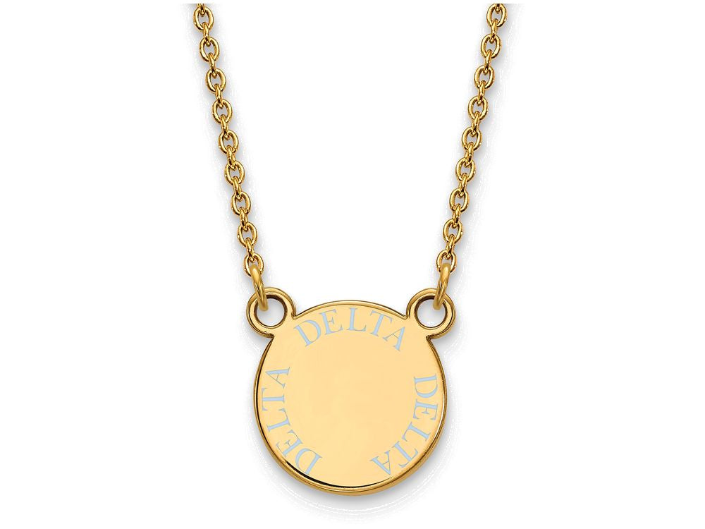 Logoart Sterling Silver Gp Delta Delta Delta Small Enamel Pendant Necklace