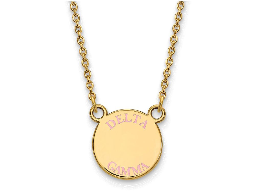 Logoart Sterling Silver Gp Delta Gamma Small Enamel Pendant Necklace