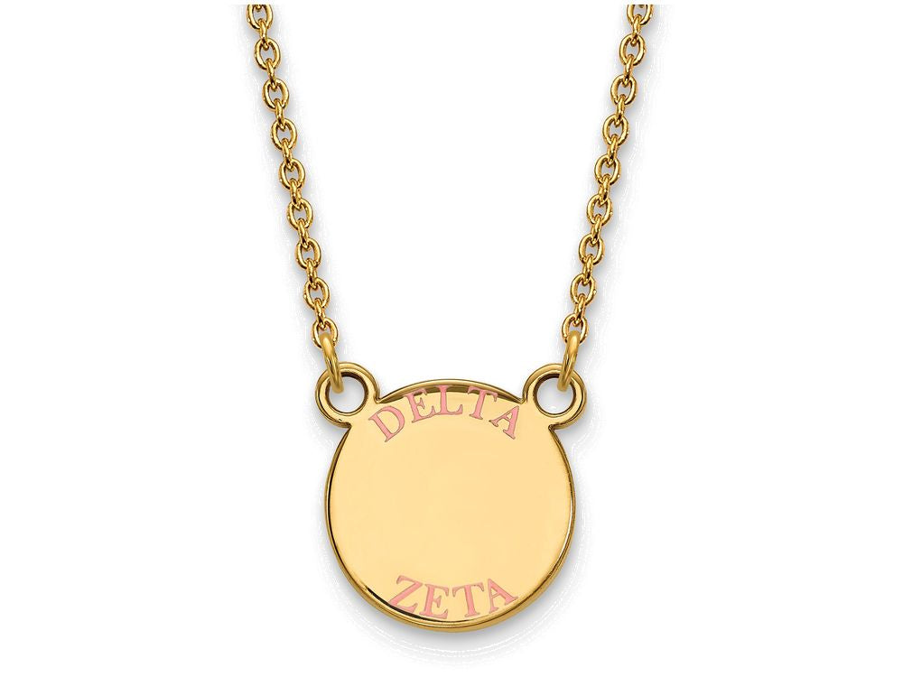 Logoart Sterling Silver Gp Delta Zeta Small Enamel Pendant Necklace
