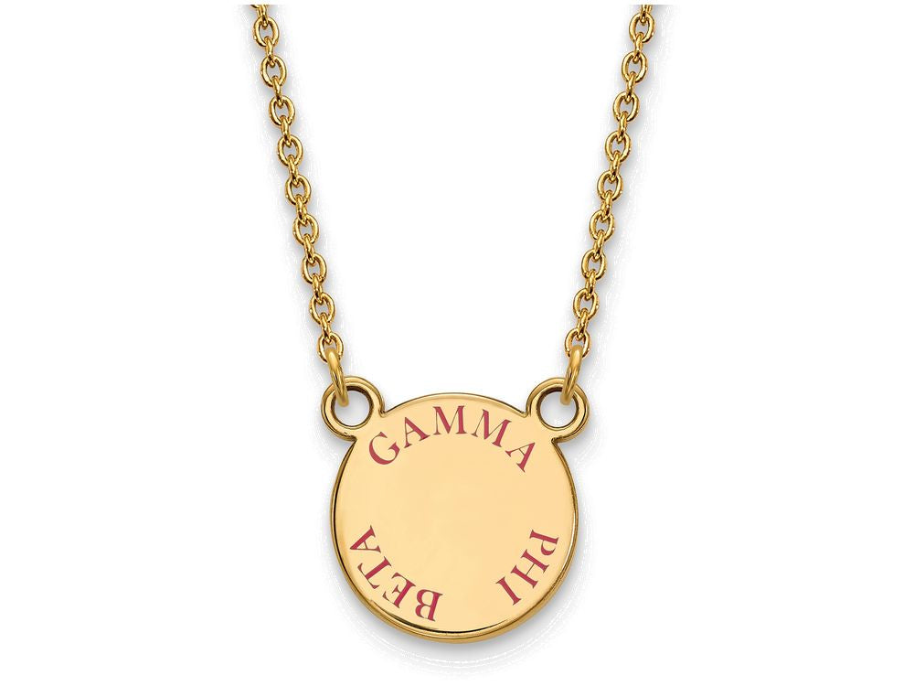 Logoart Sterling Silver Gp Gamma Phi Beta Small Enamel Pendant Necklace