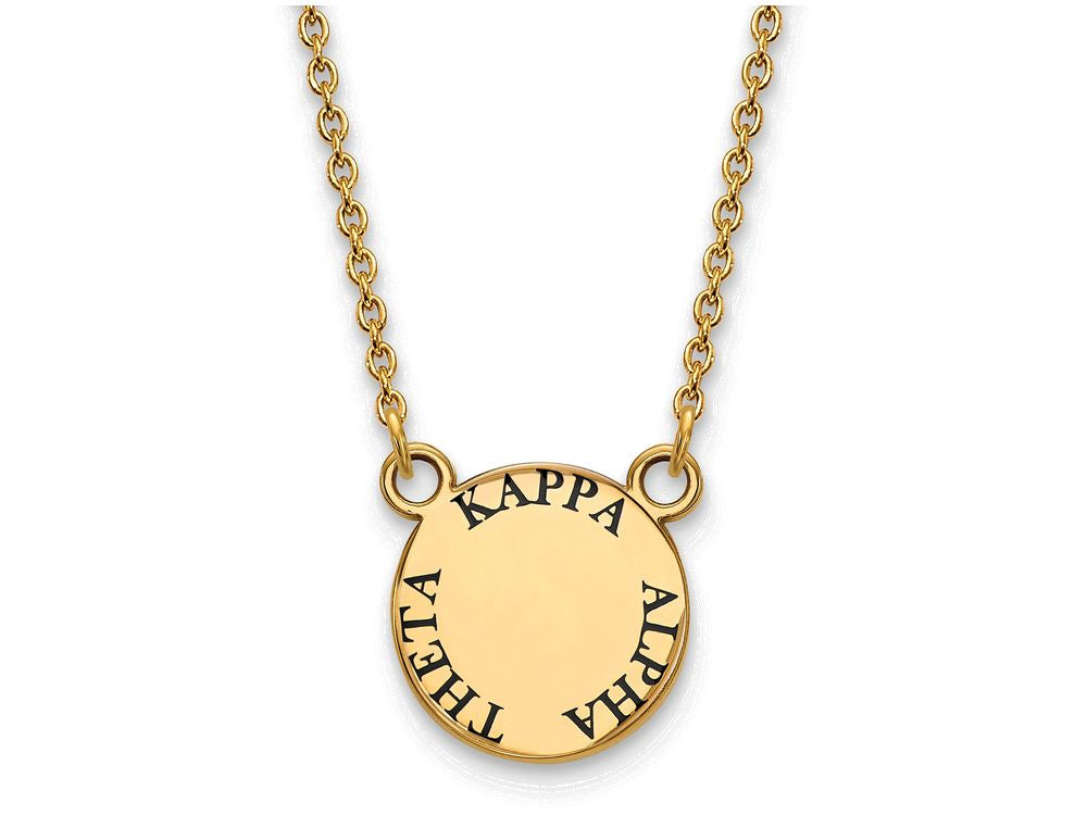 Logoart Sterling Silver Gp Kappa Alpha Theta Small Enamel Pendant Necklace