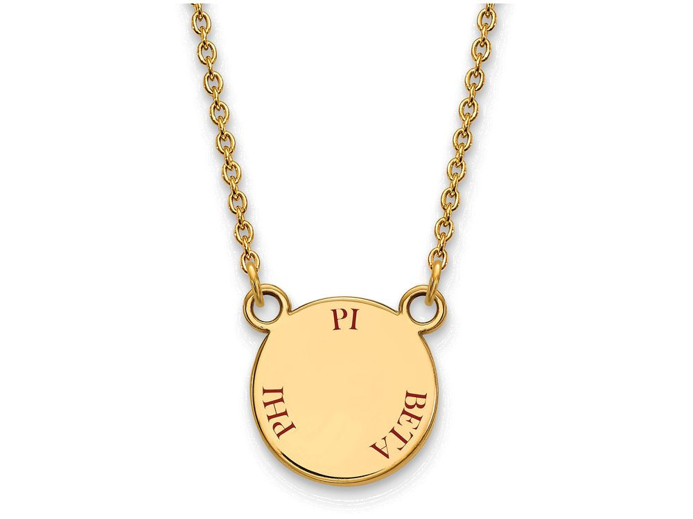 Logoart Sterling Silver Gp Pi Beta Phi Small Enamel Pendant Necklace