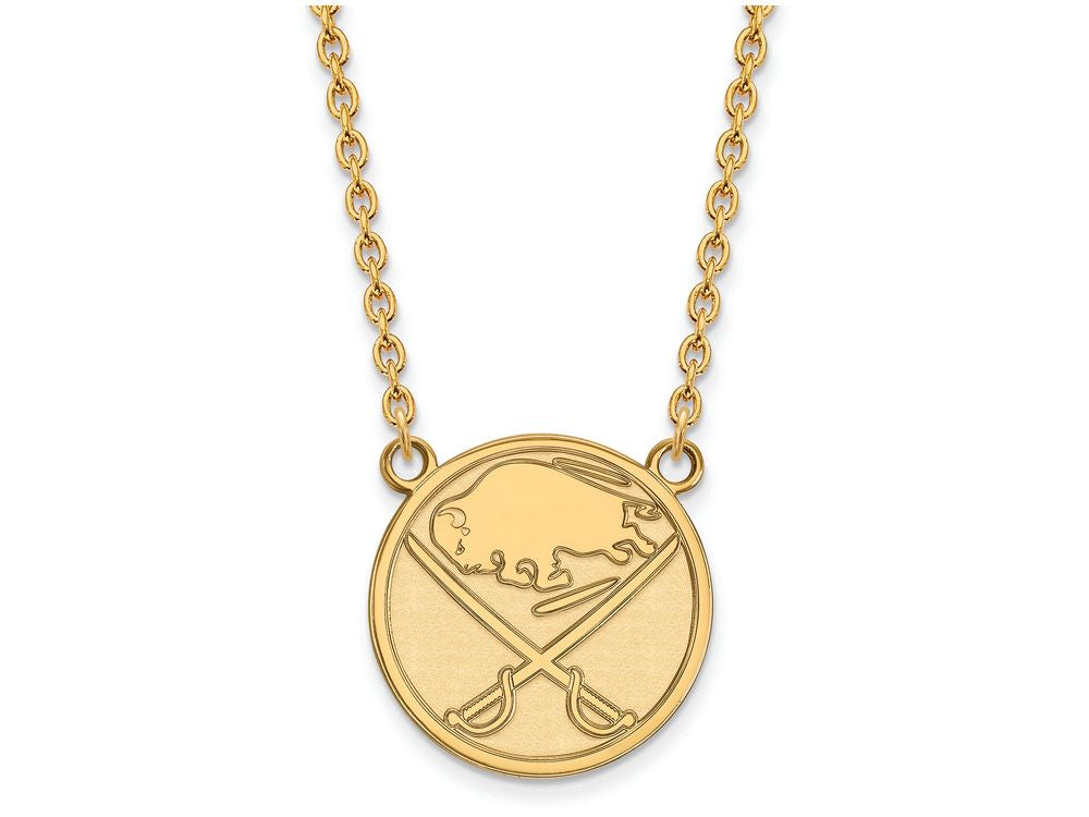 Sterling Silver Gp Nhl Logoart Buffalo Sabres Large Pendant Necklace