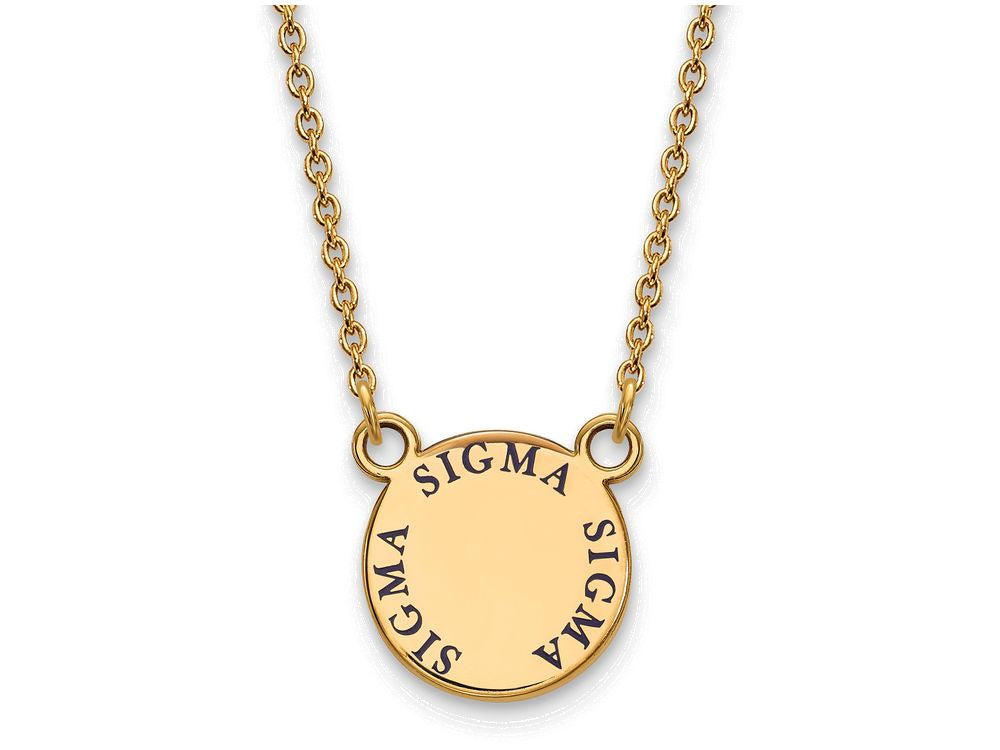 Logoart Sterling Silver Gp Sigma Sigma Sigma Small Enamel Pendant Necklace