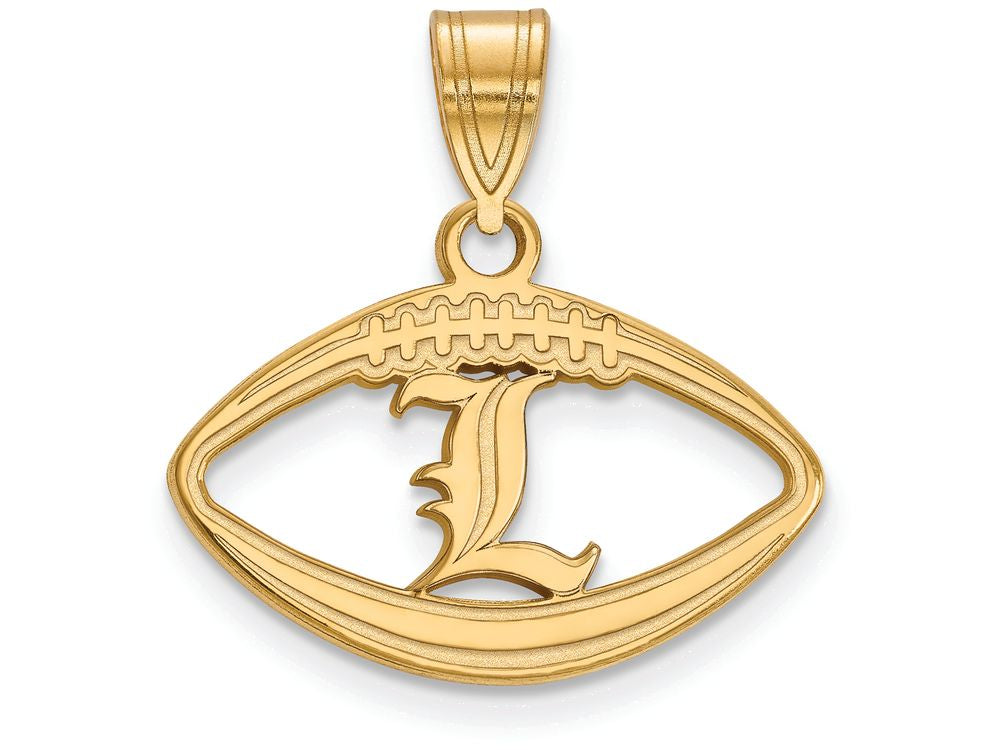 Logoart Sterling Silver Gp University Of Louisville Pendant In Football