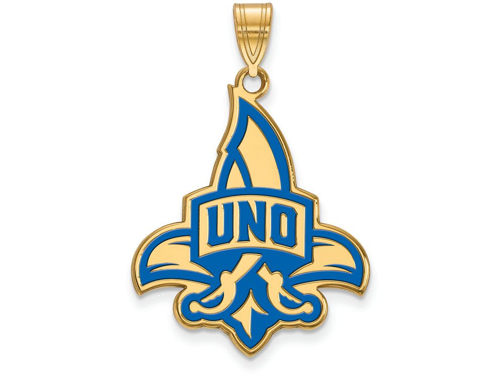Logoart Sterling Silver Gp University Of New Orleans Extra Large  Enamel Pendant
