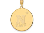 Logoart Sterling Silver Gp Navy Extra Large  Disc Pendant