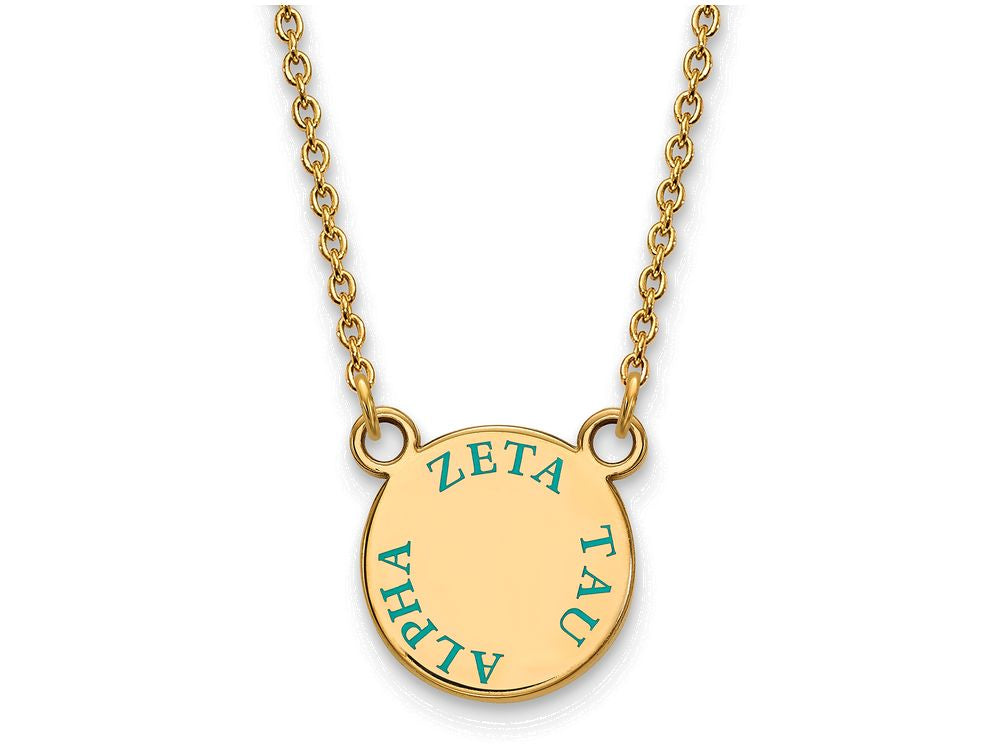 Logoart Sterling Silver Gp Zeta Tau Alpha Small Enamel Pendant Necklace