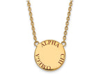 Logoart Sterling Silver Gp Alpha Chi Omega Large Enamel Pendant Necklace
