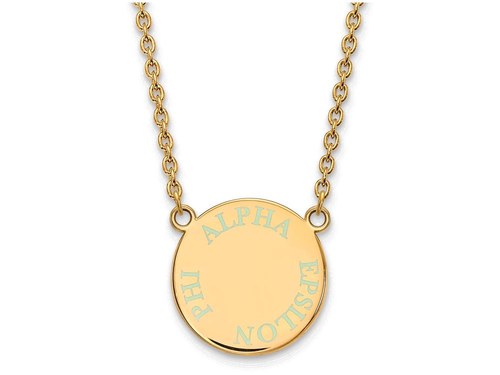 Logoart Sterling Silver Gp Alpha Epsilon Phi Small Enamel Pendant Necklace