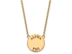 Logoart Sterling Silver Gp Alpha Phi Large Enamel Pendant Necklace