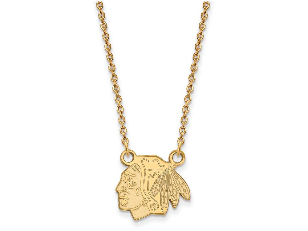 Sterling Silver Gp Nhl Logoart Chicago Blackhawks Small Pendant Necklace