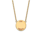 Logoart Sterling Silver Gp Chi Omega Large Enamel Pendant Necklace
