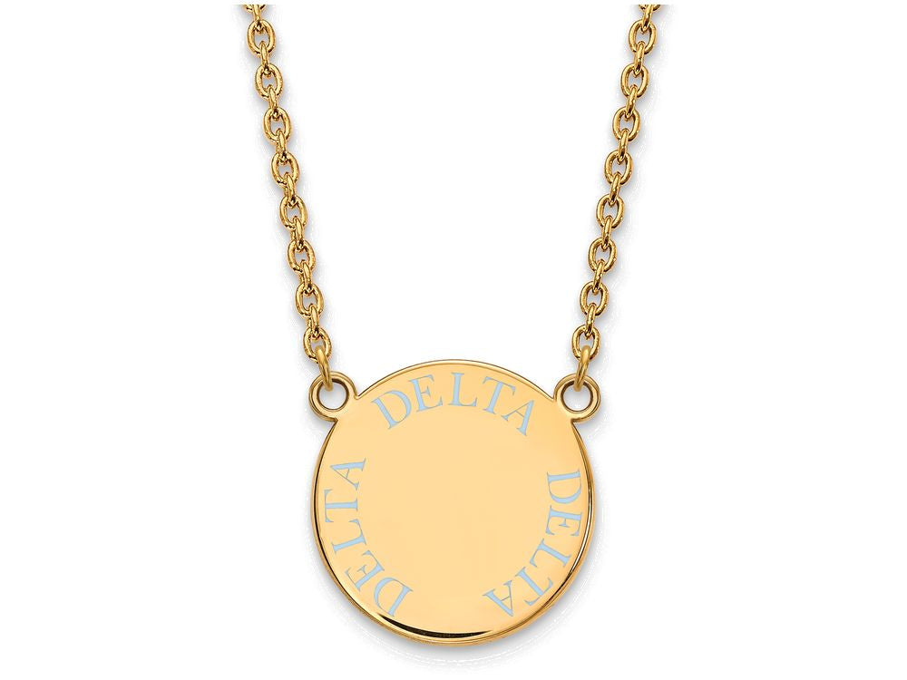 Logoart Sterling Silver Gp Delta Delta Delta Large Enamel Pendant Necklace