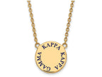 Logoart Sterling Silver Gp Kappa Kappa Gamma Large Enamel Pendant Necklace