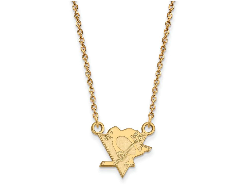Sterling Silver Gp Nhl Logoart Pittsburgh Penguins Small Pendant Necklace