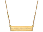 Logoart Sterling Silver Gp Nashville Predators Small Bar Necklace