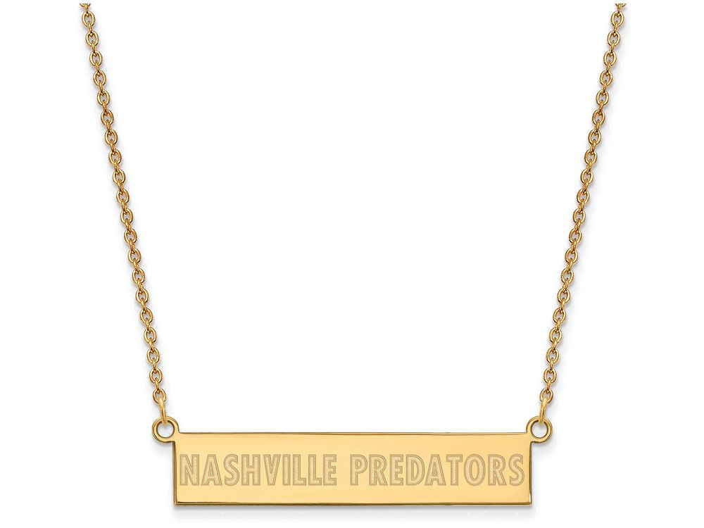 Logoart Sterling Silver Gp Nashville Predators Small Bar Necklace